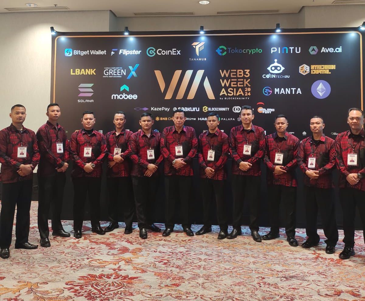 Team of SAGAS security guards at Web3 Week event at Ritz Carlton providing security services in 2024 in Indonesia