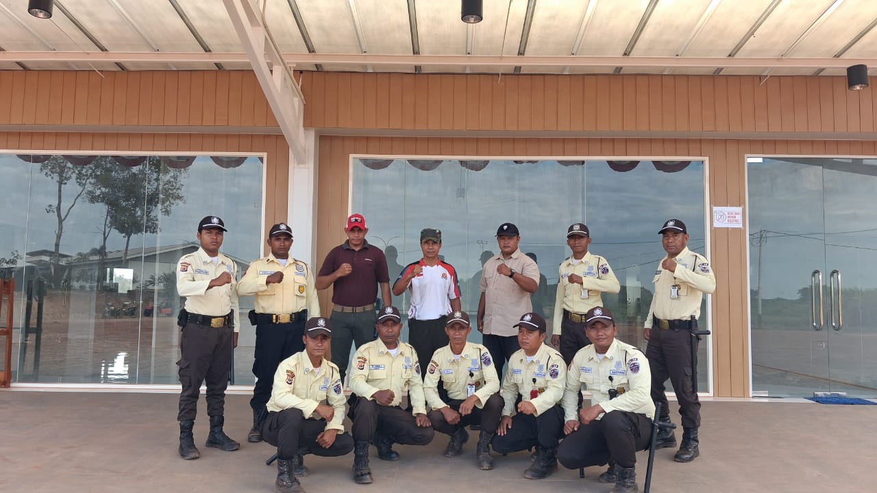 SAGAS security guards on duty at a sugarcane plantation site in Papua, Indonesia